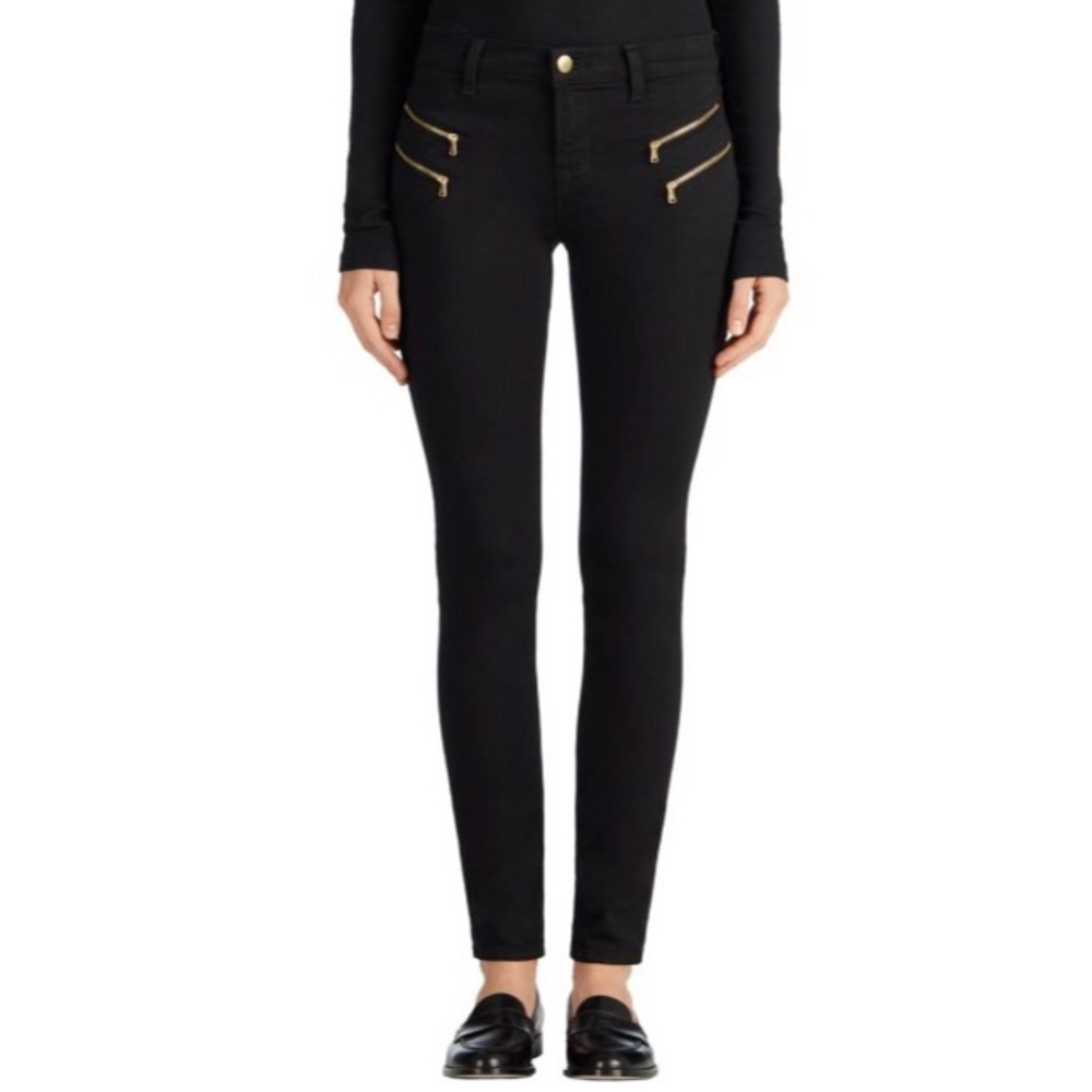 🎉2X HP🎉J Brand Carina Zip Skinny Black Jeans